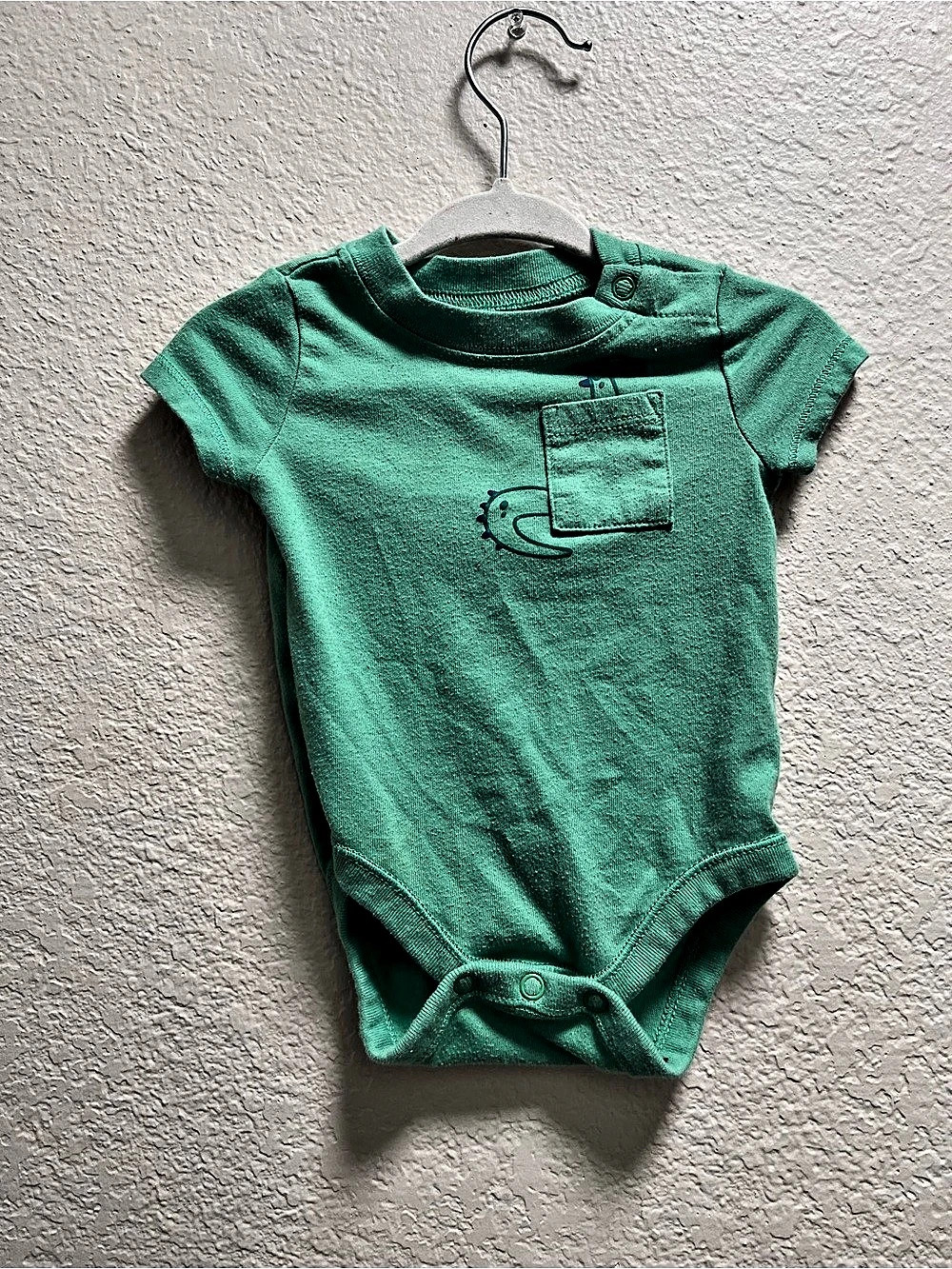 Wonder Nation Baby Short Sleeve Bodysuit Green 0-3M